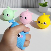 Jouet à presser Baleine Mignonne, Cadeau, Balle Anti-stress Douce et Moelleuse, Jouets Fidget Nouveauté Animaux Marins, Anti-stress pour Enfants et Adultes