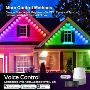 Wifi RGB không thấm nước thông minh ngoài trời LED eaves đèn từ xa Alexa Google trợ lý ứng dụng điều khiển PVC PC điểm vĩnh viễn đèn - Product Image 3