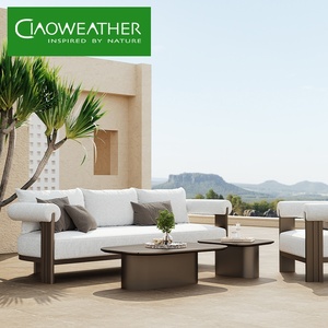 Ensemble de canapés de luxe modernes <span class=keywords><strong>en</strong></span> aluminium <span class=keywords><strong>en</strong></span> forme de L, mobilier de jardin, mobilier de piscine <span class=keywords><strong>en</strong></span> métal, canapés d'extérieur - Product Image 3