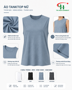 Wholesale <b>Women</b> Crew Neck Sports <b>Undershirt</b> Breathable Soft Loose Fit Gym Fitness Singlet from Vietnam - Product Image 6