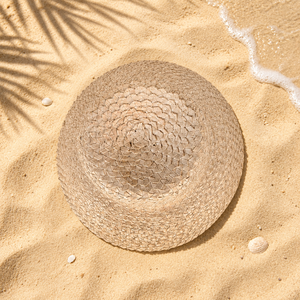 Sombrero de Paja Tejida Beige, Ala Ancha, Estilo Casual de Playa, Unisex para Adultos, Plegable, Transpirable y Ecológico - Product Image 3