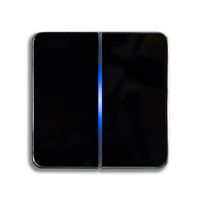 Interrupteur tactile en métal à 2 touches KNX Mur d'éclairage intelligent avec panneau de verre Contrôle de l'obturateur tactile LCD Système de contrôle d'éclairage intelligent
