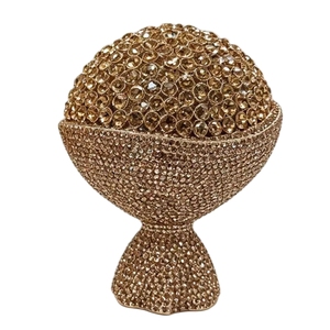 Sac de soirée pour femme, mini, adorable, avec bouquet de strass, sac de soirée floral exquis avec faux diamants, sac à main éblouissant pour mariage - Product Image 2