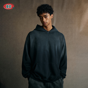 480gsm Chất Lượng Cao Màu Tím Pháp Terry Mặt Trời Mờ Hoodie Tùy Chỉnh Cổ Điển Rửa Sunfade Thêu Thư Hoodies - Product Image 2