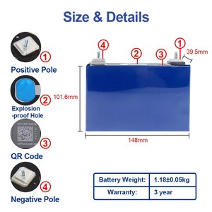 Celda de batería REPT 50Ah LiFePO4, celda de batería prismática de fosfato de hierro y litio, grado A, <span class=keywords><strong>3</strong></span>.2V - Product Image 3
