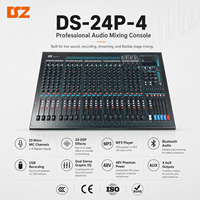 Consola de Mezclas de Audio Profesional DSZ DS-24P-4 de 24 Canales con Entradas XLR/USB - Controlador de DJ y Equipo de Audio