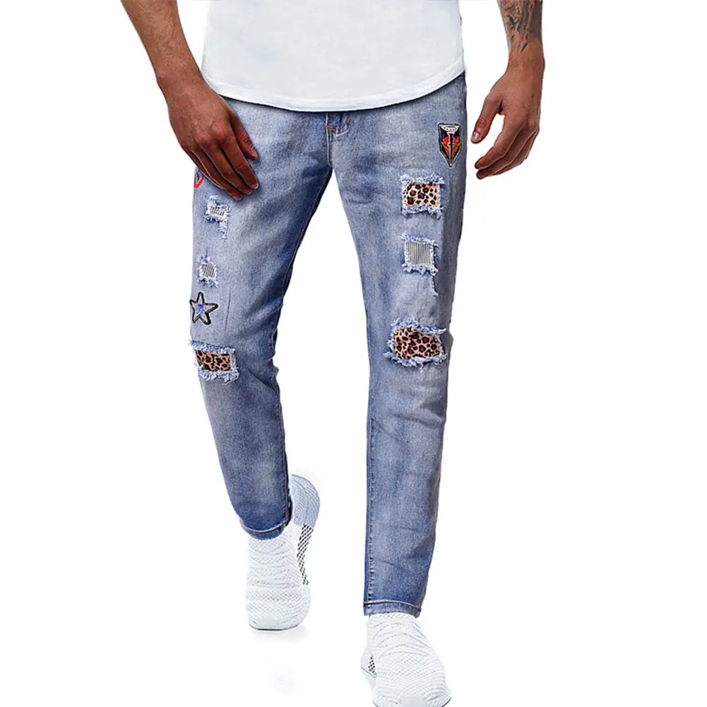 Plus Size Men's Denim Pants Fashion Button Ripped Jeans Trouser Casual Autumn Summer Skinny Jeans Pants For Men From Bangladesh