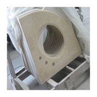 Plans de toilette en marbre naturel de forme irrégulière pour salle de bain d'hôtel, couleur Crema Marfil Beige, à prix compétitif