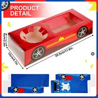 Boîtes à nourriture pour fête sur le thème des voitures de course, plateaux à nourriture pour voitures avec boîtes à collations et à boissons et serviettes à carreaux pour les fournitures de fête sur le thème des anniversaires