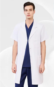 Manteau blanc en coton polyester de haute qualité en gros vêtements d'hiver anti-rides et anti-boulochage uniforme de médecin homme et femme - Product Image 4