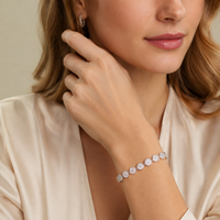 Bracelet en acier inoxydable poli avec maillons en forme de cœur, micro-pavé de zircon cubique, chaîne de rallonge ajustable, accessoire pour tenue de mariage