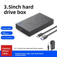 Enclosure Hard Drive SAS/SATA 3,5 inci untuk Laptop dan Desktop, Material ABS, Asal Cina, Kompatibel dengan Hard Drive Mekanik dan Solid-State