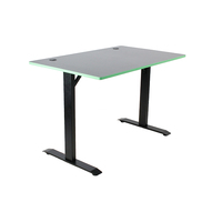Table d'étude électrique moderne Bureau de jeu à bordure verte pour bureau à domicile Bureau de jeu d'ordinateur en métal