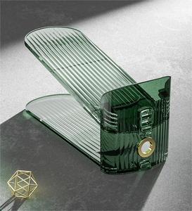 Zapatero Moderno Minimalista para Sala de Estar, Ajustable, Desmontable, de Doble Capa, PET + ABS, Verde/Transparente, Ahorra Espacio, Venta al Por Mayor - Product Image 2