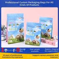 Emballages personnalisés pour aliments pour animaux de compagnie de qualité alimentaire, sacs à huit soudures latérales pour nourriture pour chiens, chats et lapins - Commandes personnalisées acceptées