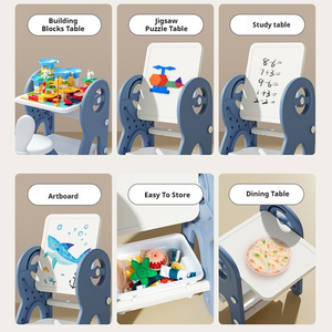 Children Adjustable Multi-Functional Whiteboard Kids Drawing <strong>Block</strong> <strong>Building</strong> <strong>Tables</strong> With Toy Plastic Storage Box Drawing Toys - Product Image 3