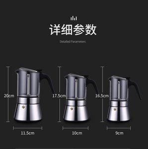 Vente flash : <span class=keywords><strong>Cafetière</strong></span> à espresso <span class=keywords><strong>italienne</strong></span> manuelle en acier inoxydable résistant à la chaleur avec couvercle transparent, <span class=keywords><strong>3</strong></span>/6/9 <span class=keywords><strong>tasses</strong></span> - Product Image 3