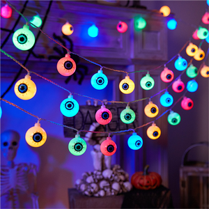 Fantasma blanco Halloween <span class=keywords><strong>calabaza</strong></span> cadena luces otoño hoja <span class=keywords><strong>de</strong></span> arce <span class=keywords><strong>calabaza</strong></span> decoración para fiesta fantasma cadena luces para decoraciones festivas - Product Image 4