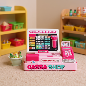 Caisse enregistreuse en plastique avec fonctions électroniques, alimentée par piles, 39x21x15 cm, pour enfants de 4 à 6 ans, jeu - Product Image 3