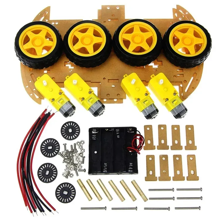 4WD intelligent robot car chassis kit 4 ruote motrici motore 4WD kit auto intelligente puzzle per bambini giocattolo accessori fai da te