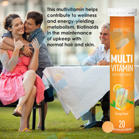 Comprimés Effervescents de Multivitamines Vitamine C Biologiques à l'Orange, avec Minéraux, pour l'Immunité, OEM/ODM/OBM