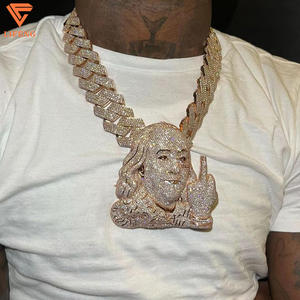 Pendentifs personnalisés en argent 925 plaqué or rose avec diamant Moissanite VVS, style Hip Hop Iced Out, bijoux fins, pendentif figurine pour homme - Product Image 3