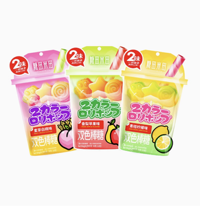 Piruleta de dos colores, azúcar, campo de arroz, fruta, caramelo, cero grasa, textura dura, salida nostálgica, multiforma antojo de aperitivos, bolsa recubierta - Product Image 6