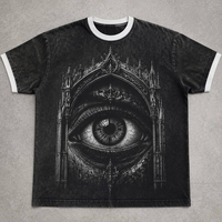 Camisetas Casuales Extra Grandes de Algodón Personalizadas para Hombre, Camisetas con Estampado Gráfico DTG Lavadas con Ácido para Hombre Talla Grande