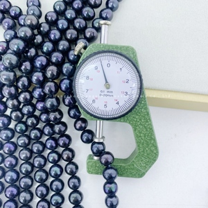 ไข่มุกน้ำจืดเกรด AAAAA สีดำทรงกลมสำหรับทำเครื่องประดับ DIY สร้อยคอ ขายส่ง ไข่มุกสีนกยูงตาฮิติแบบเม็ดเดี่ยว - Product Image 4