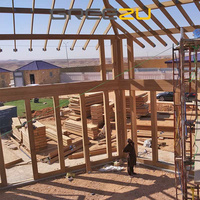 Casa de madera de bambu lamellé-collé Maison simple assemblée en bambou Structure préfabriquée à ossature bois de bambou maison