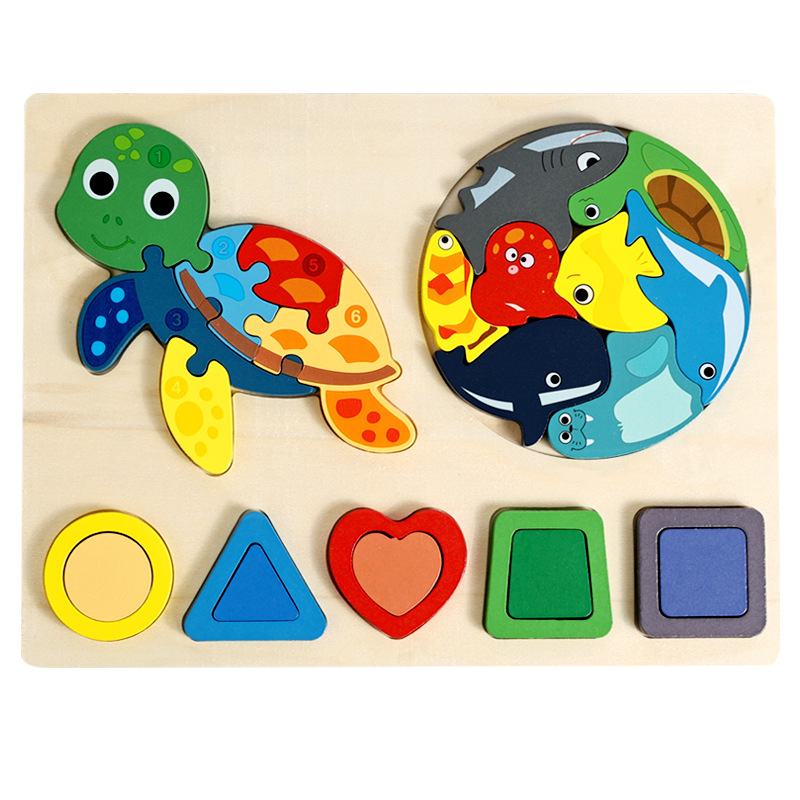Three-in-one shape turtle puzzle