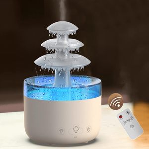 Sommeil Relaxant Humeur Goutte D'eau Son 7 Couleurs Lumières 500ml <span class=keywords><strong>Pluie</strong></span> Nuage Humidificateur Aromathérapie Diffuseurs Avec Télécommande - Product Image 1