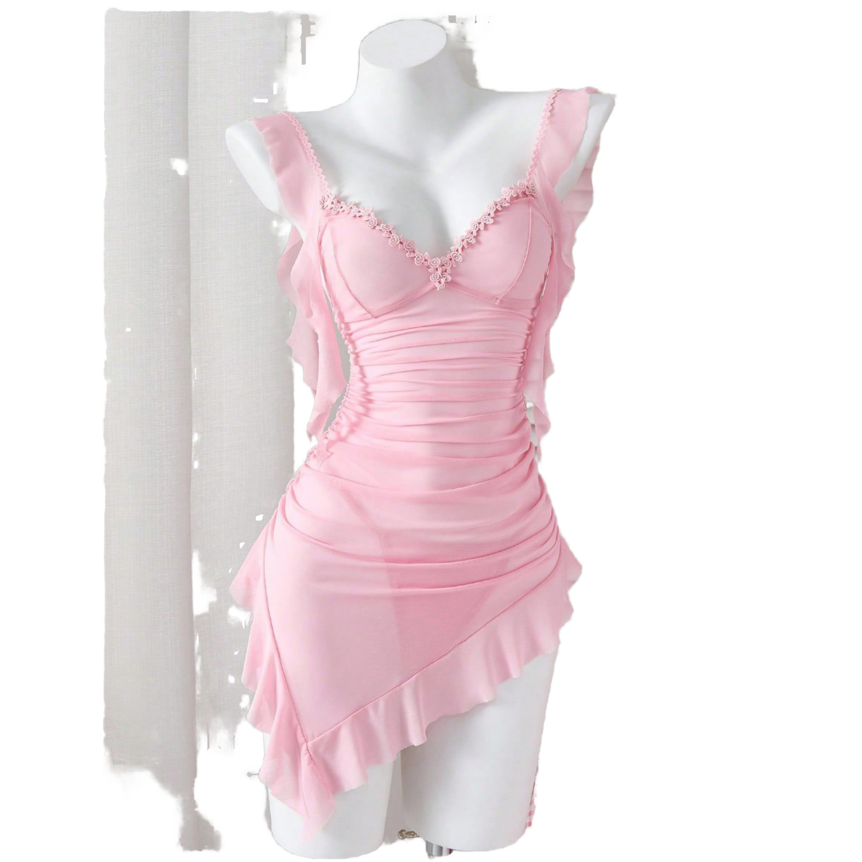 chinese dress ladies Glitter-Tulle Short A-Line Homecoming Dress 3336 Dark Blush / XSmall