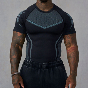 Camiseta Formal para Hombre de Marca Compartida, 280 g/m², Lisa, de Secado Rápido, Transpirable y Elástica, Corte Ajustado, Manga Regular, para Gimnasio - Product Image 3