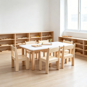 Meubles de maternelle Montessori, table et chaises pour garderie, table d'apprentissage précoce en bois pour tout-petits, pour salle de classe - Product Image 2