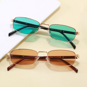 Gafas de Sol Metálicas de Alta Calidad, Montura Dorada, Rectangulares, Estilo Moderno, Lentes de PC con Protección UV400 Anti-Reflejante, para Hombre y Mujer - Product Image 4