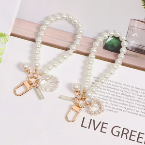 <span class=keywords><strong>Portachiavi</strong></span> per Auto con Conchiglia di Perla, Braccialetto Creativo con Perle, Ornamenti per Telefono, Accessori in Metallo per Auto - Product Image 4