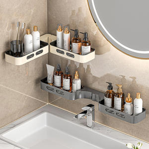 Étagère de rangement pour salle de bain Off White, 1 niveau, murale, durable, rectangulaire, pour le rangement des toilettes et de l'évier - Product Image 5