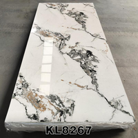Feuille de marbre imperméable anti-UV en PVC pour panneau mural, armoire de cuisine, décoration intérieure