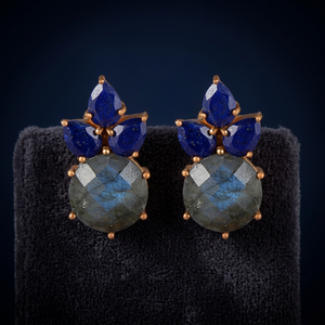 Bijoux JAIPUR GEMS, boucles d'oreilles pendantes en argent sterling 925 rhodié, quartz, forme poire, style unisexe tendance, origine Rajasthan - Product Image 2