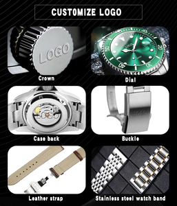 Montres mécaniques étanches à double mouvement bleu en acier inoxydable Montre de luxe pour hommes montres de premier rang pour hommes - Product Image 4