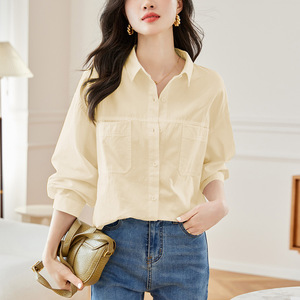 Factory Direct Sales Cotton Women's Shirt Women's Long Sleeve 2026 Spring New Commuting Elegant Top Stylish Shirt - Product Image 6