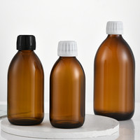 Ambre médical 30ml 60ml 100ml 150ml 200ml 250ml 300ml 500ml Bouteille en verre de sirop contre la toux liquide oral avec bouchon inviolable