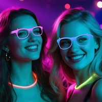 Lunettes de fête fluorescentes à thème, verres néon, pour bar, KTV, bal, lunettes amusantes lumineuses à changement de couleur