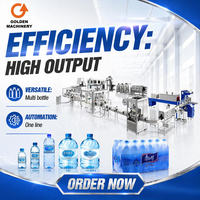 Ligne de remplissage d'eau entièrement automatique 5000-20000BPH, machine d'embouteillage d'eau en acier inoxydable pour la production d'eau pure