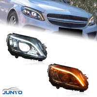 Ensemble de phares à LED Junyo pour Mercedes Benz Classe C W205 2015-2021 Accessoires de voiture Phare avant C180 200 260