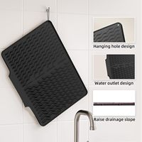 Tapis de séchage de vaisselle en silicone extra large, résistant à la chaleur, pour comptoir de cuisine, avec drain, plateau de drainage rectangulaire pour vaisselle