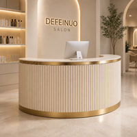 DEFEINUO Bureau de réception blanc beige pour salon de beauté, petite réception pour salon de beauté