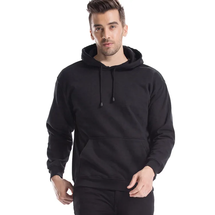 wholesale high quality custom logo plus size cotton unisex pullover plain blank hoodies with no labels ropa de hombre