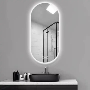 Smart <span class=keywords><strong>LED</strong></span> Light Mirror Mounted Barber Shop Möbel Glas Design mit Make-up-Tasche für die Badezimmer dekoration - Product Image 3